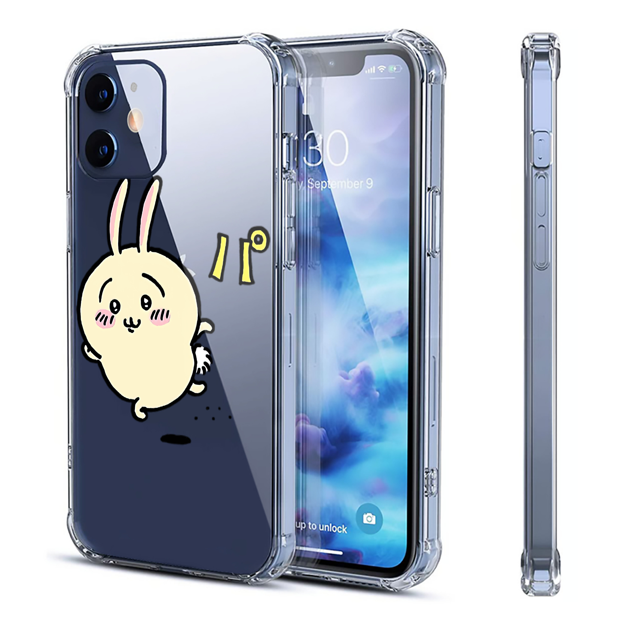 （画像用） ちいかわ うさぎ Chii-kawa usagi 【iPhone 12シリーズ対応】透明スマホケース（クリアソフトケース）